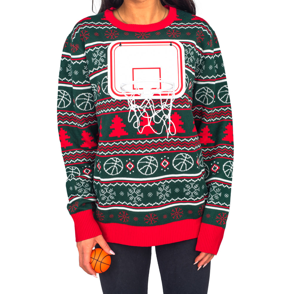 Basketball Net 3D Ugly Christmas Sweater