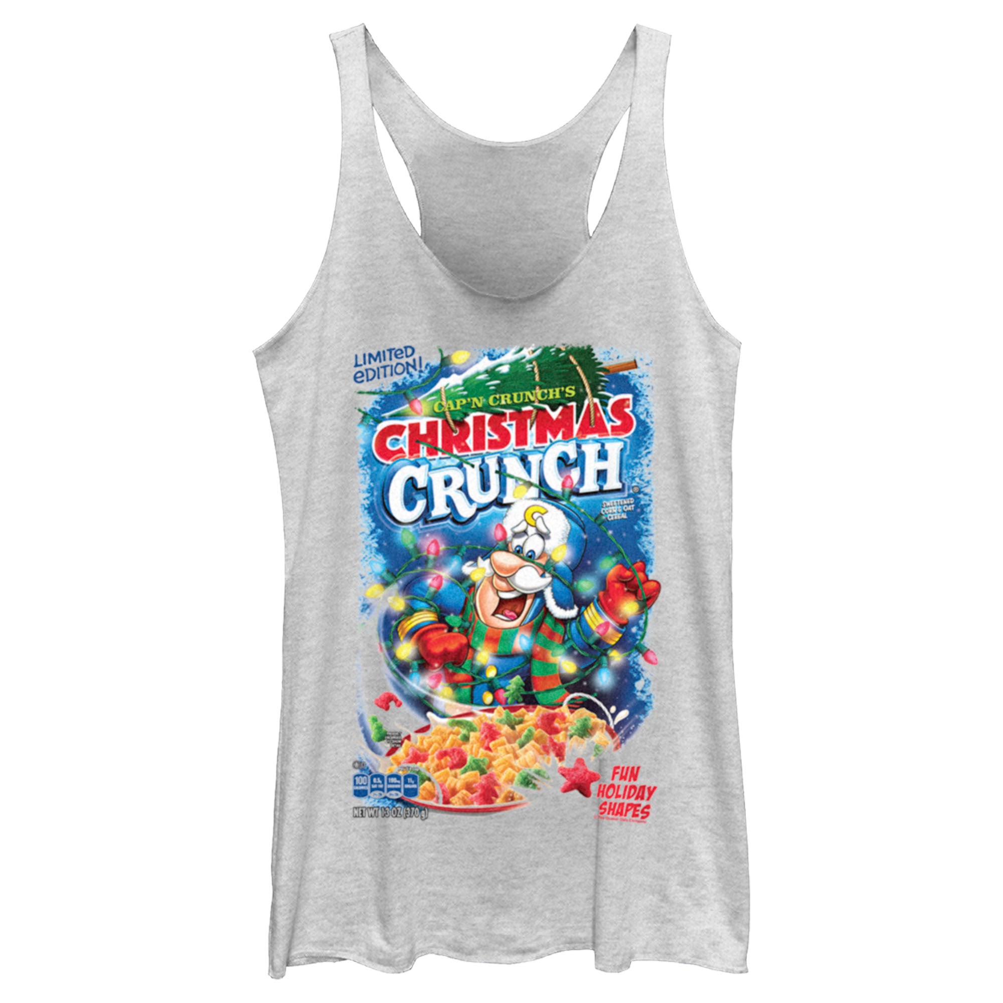 Women’S Cap’N Crunch Christmas Crunch Packaging Racerback Tank Top