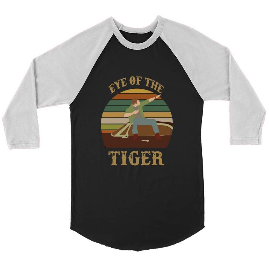 Eye Of The Tiger Classic Vintage Retro – Canvas 3/4 Raglan Shirt