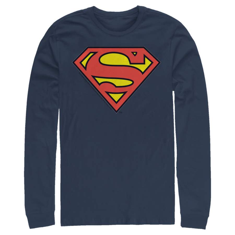 Superman Men’s Logo Classic  Long Sleeve Shirt