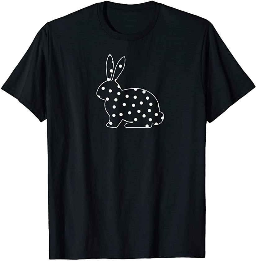 Polka Dot Bunny Rabbit Cute Graphic Easter Holiday T-Shirt