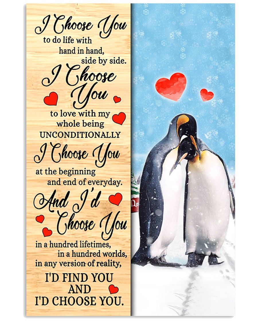 Penguin – I Choose You Poster Poster And Canvas, Wall Decor, Wall Art, Canvas Instructure, Wall Art, Poster Store, Wall Decals, Canvas Wall Art