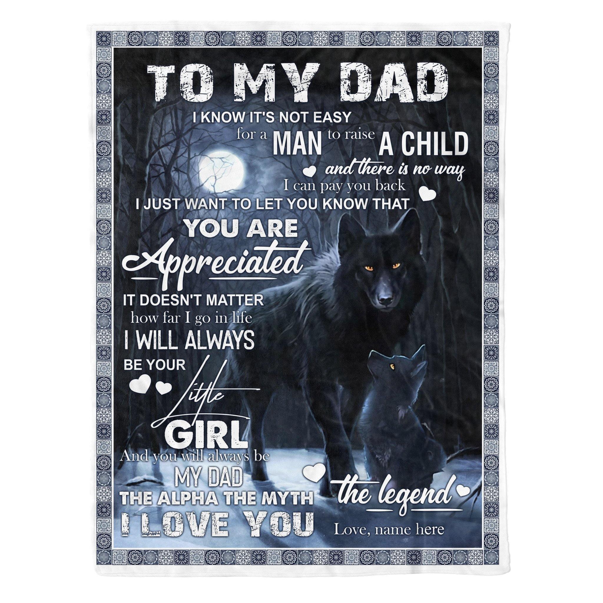 To My Dad – Gift From Daughter Unique Gifts Ideas For Home Decor Gifts For Family – Fleece Blanket Sherpa Blanket