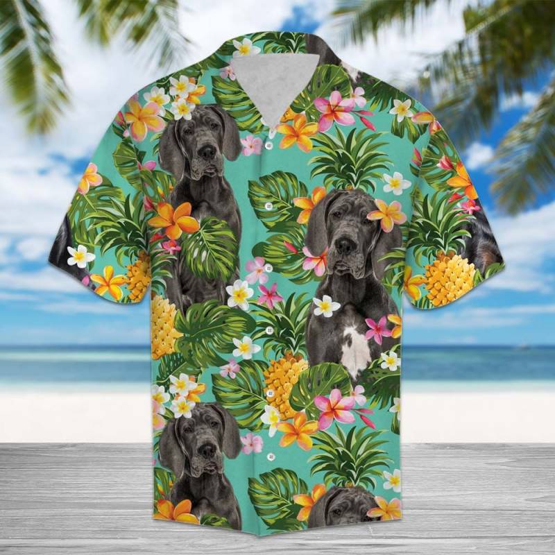 Tropical Pineapple Great Dane Hawaiian Shirt Ha73459