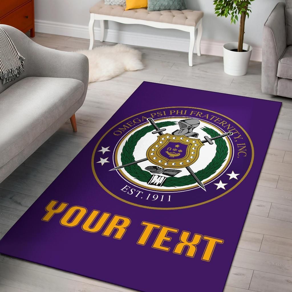 Greek Life Area Rug – Personalised Omega Psi Phi Area Rug Classic J1