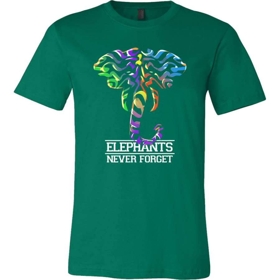 Elephants Never Forget Colorful T-Shirt