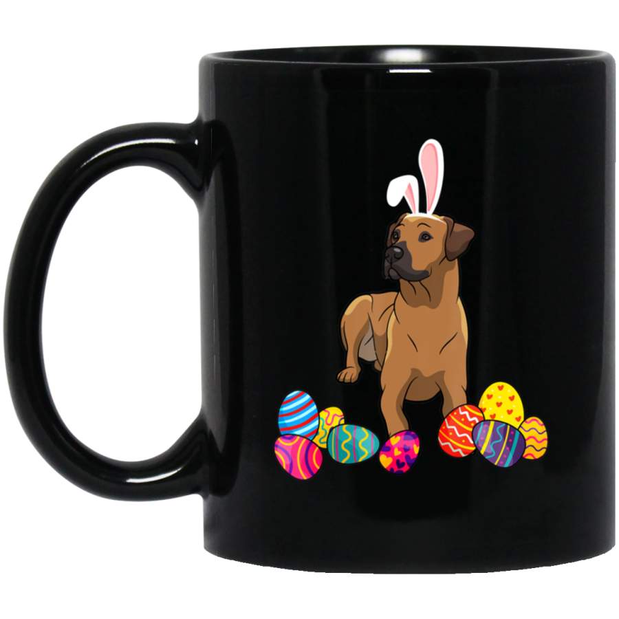 Rhodesian Ridgeback Bunny Ear With Egg Easter Easter Day Shi 11oz 15oz Black Mug Happy Easter Day Funny Colors Eggs Bunny Ears Peeps Cute