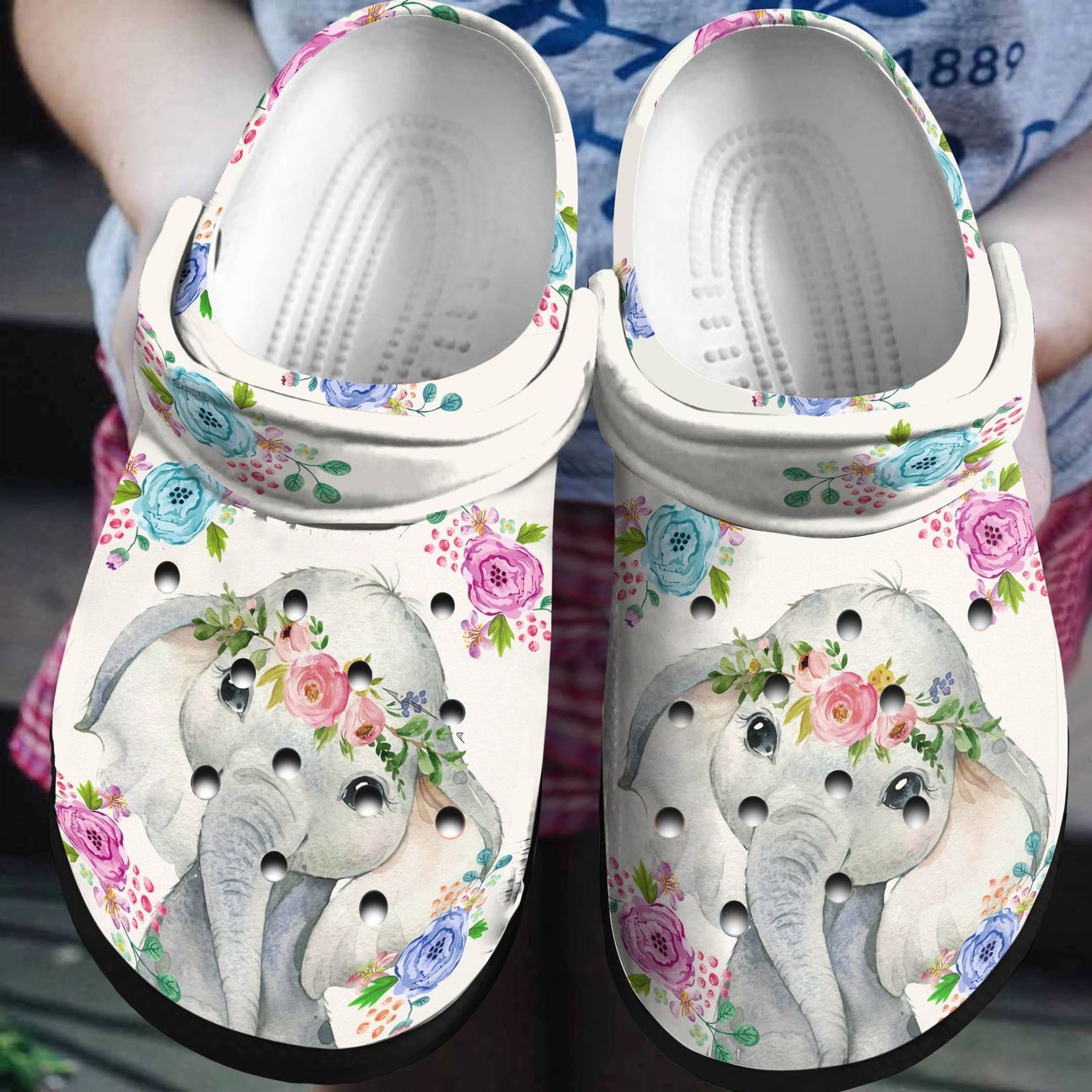 Elephant Personalized Clog, Custom Name, Text, Color, Number Fashion Style For Women, Men, Kid, Print 3D Just A Girl Who Loves Elephant