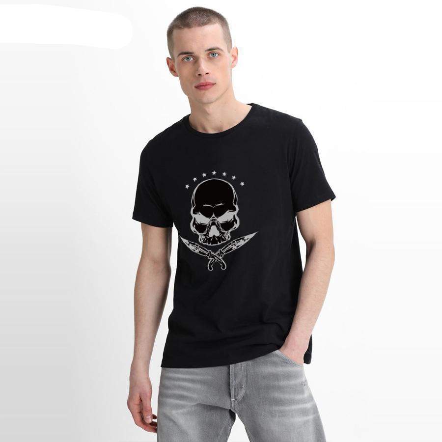 Cotton Skull Dagger T Shirt - TattoosCafe