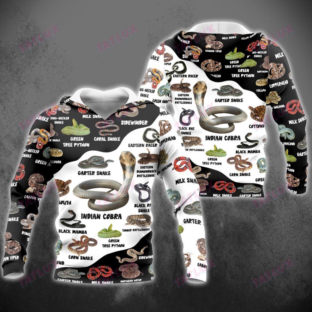 Collection Of Snake Breed 3D All Over Printed Shirt, Sweatshirt, Hoodie, Bomber Jacket Size S – 5Xl