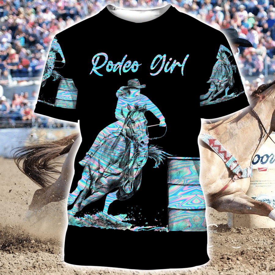 Rodeo Girl Horse Racing AOP Unisex T-Shirt