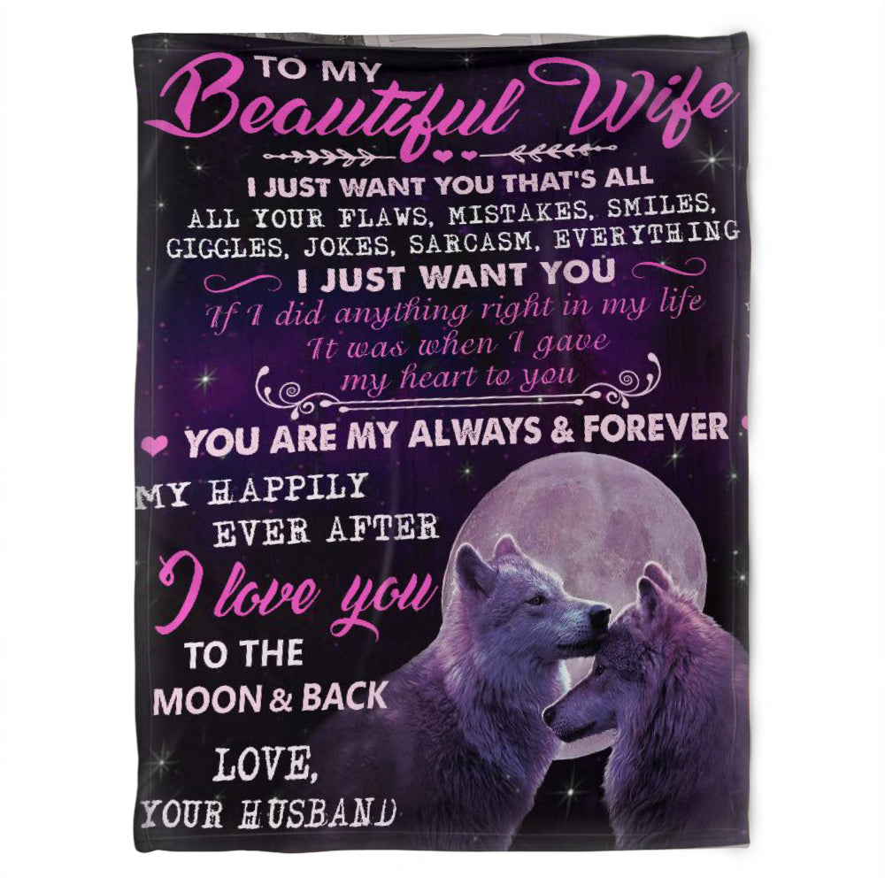 To My Beatiful Wife,You Are My Always And Forever,Soft Blanket, Fleece Blanket, Gift For Wife Birthday Home Decor Bedding Couch Sofa Soft And Comfy Cozy