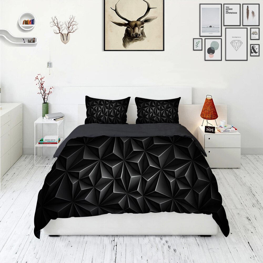 3D Geometric Block Pattern Duvet Cover For Kids Children Bedroom Covers Twin King Bedding Set With Pillowcase Home Decor