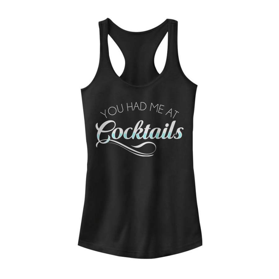 CHIN UP Junior’s Had Me at Cocktails  Racerback Tank Black