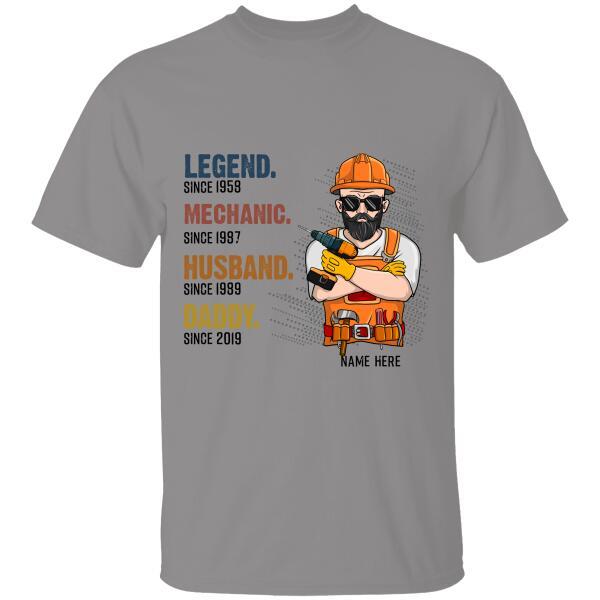 Mechanic, Husband, Daddy and Legend Personalized T-shirt Father’s Day Gift