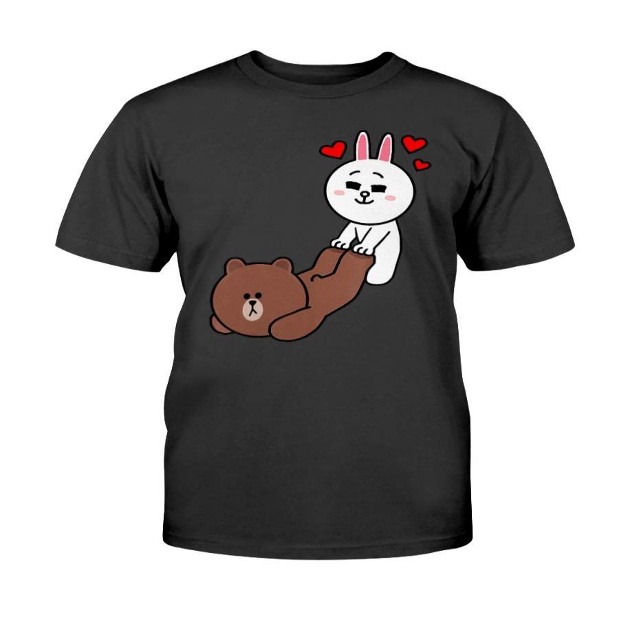 Cute brown bear cony bunny rabbit I want you to be my lover T-Shirt