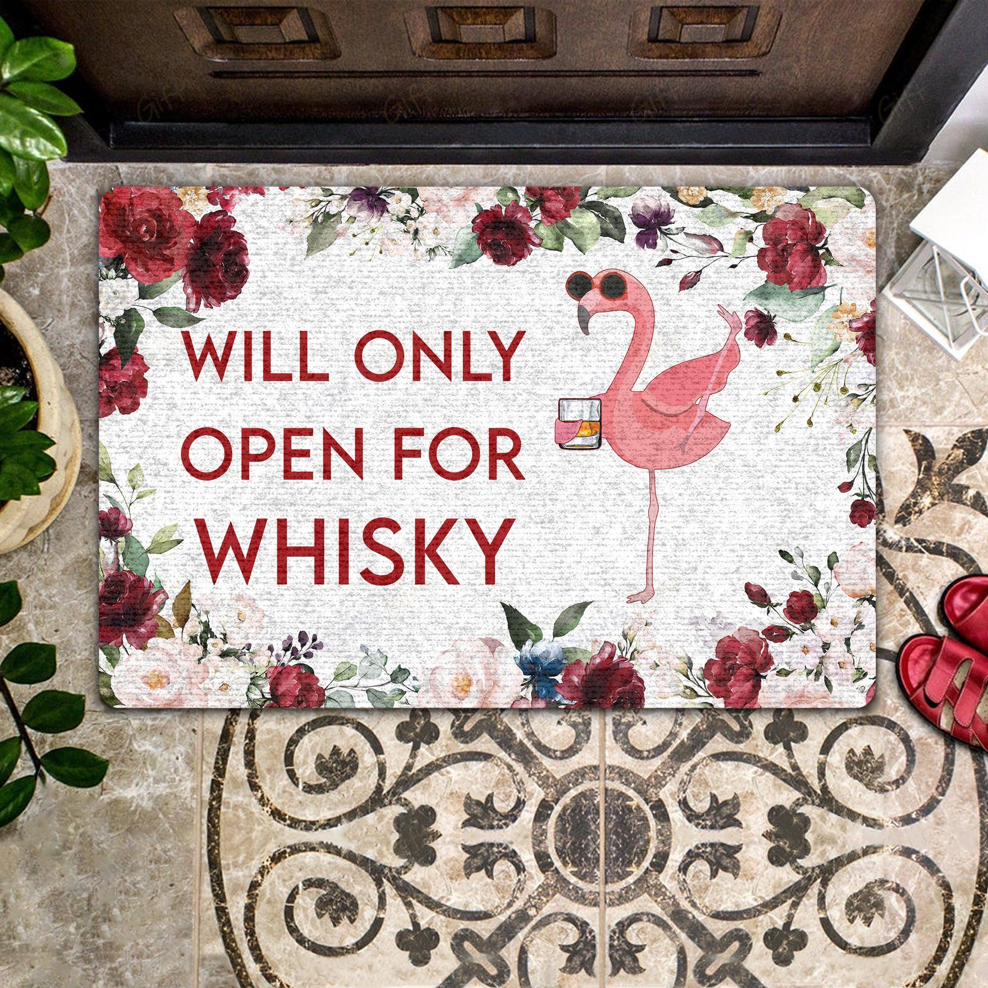 Will Only Open For Whisky All Over Printing Doormat