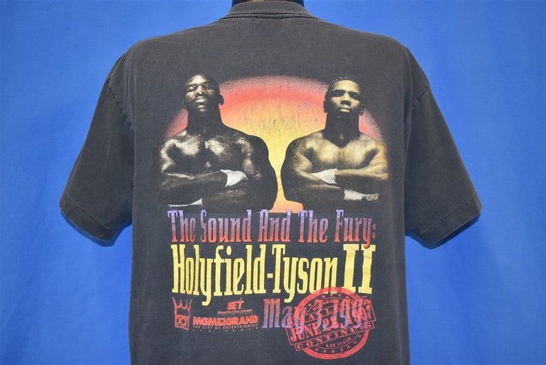 90S Holyfield-Tyson Ii The Sound And The Fury 1997 Boxing Match Shirt