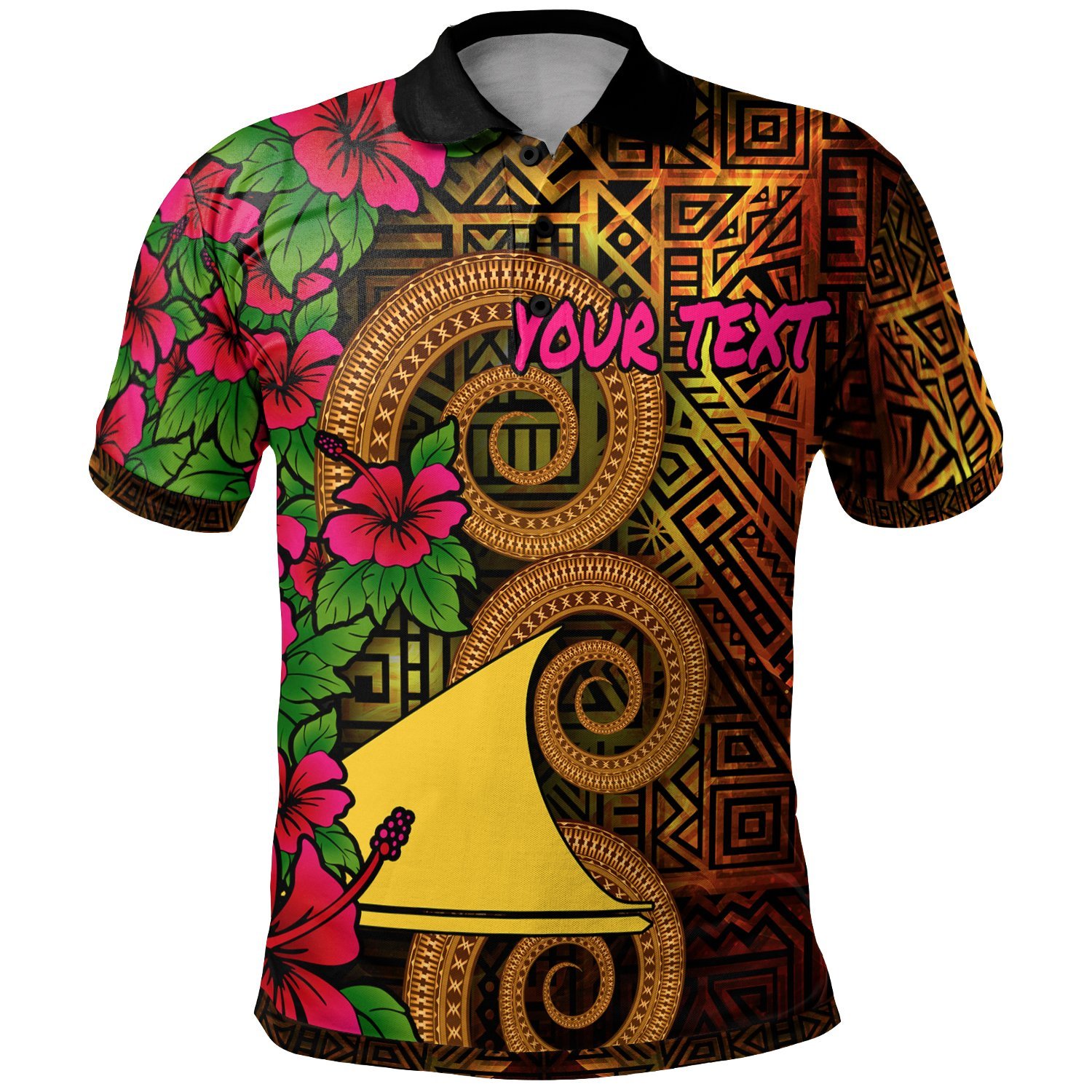 Tokelau Polynesian Custom Personalised Polo Shirt – Hibiscus Vintage – BN12