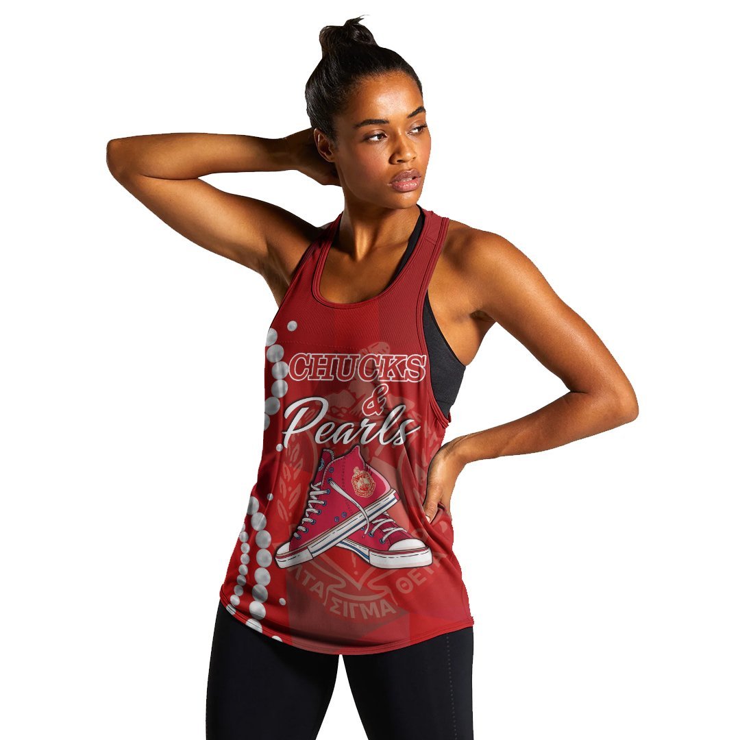 Wonderprint Tank Top Delta Sigma Theta K.H Pearls Racerback Tank