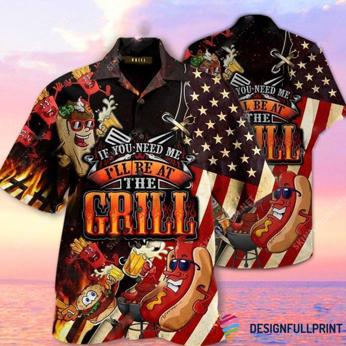 Barbecue I Will Be At The Grill Unisex Tropical Shirt Tropical Shirt Hawaiian Shirt For Men For Men Ln Gift For Party Summer Gift