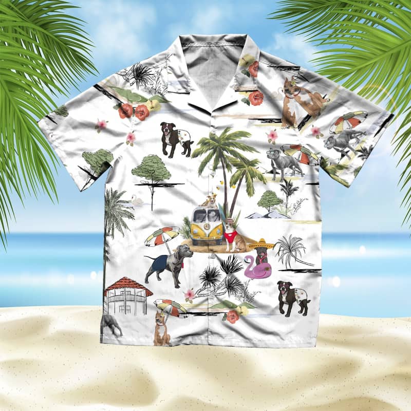 Unisex American Staffordshire Terrier Beach Hawaiian Shirt