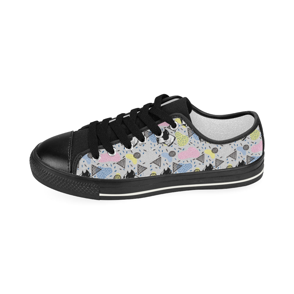 American Staffordshire Terrier Pattern Black Women’s Classic Canvas Shoes