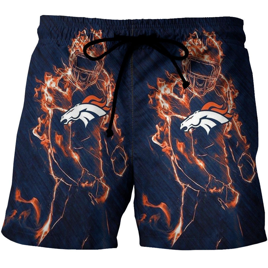 Denver Broncos Fire Emblem V5 3D All Over Print Summer Beach Hawaiian Short