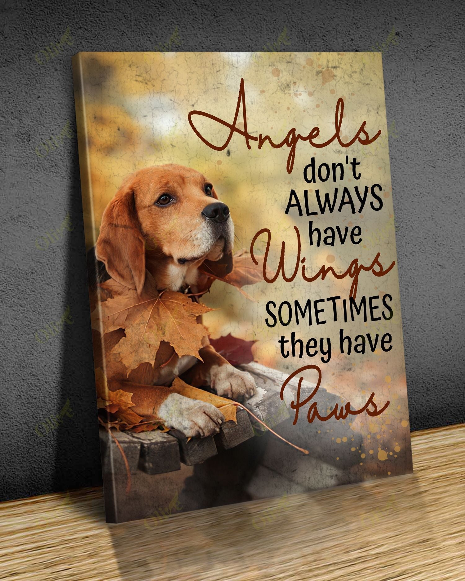 Beagle –  Angels Also Have Paws Canvas Wall Art Home Decor