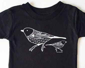 Scandinavian Bird Shirtbird Print Baby Shirt Bird Shirt Modern Clothes Shirt