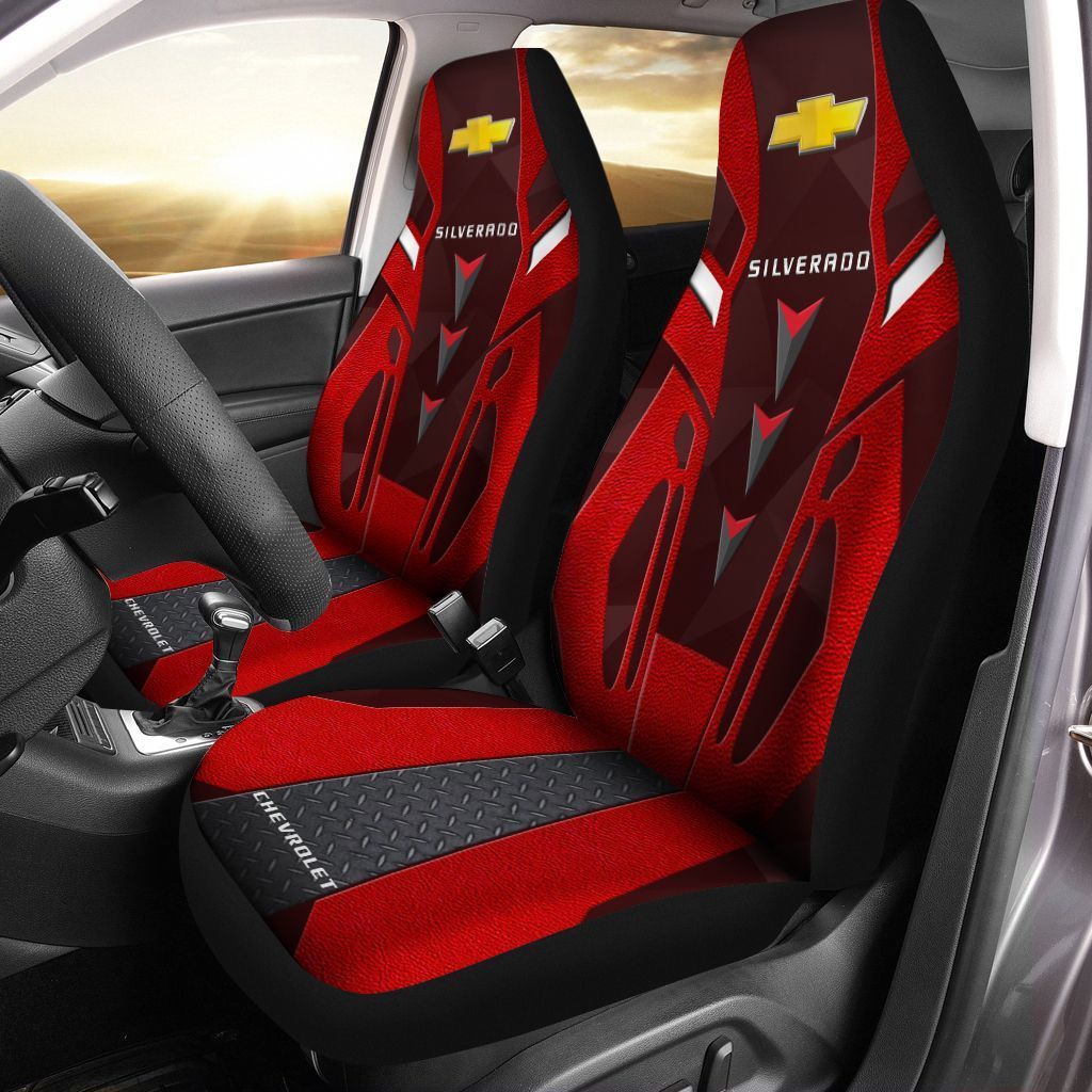 Chevrolet Silverado  Car Seat Cover (Set Of 2) Ver3 (Red)