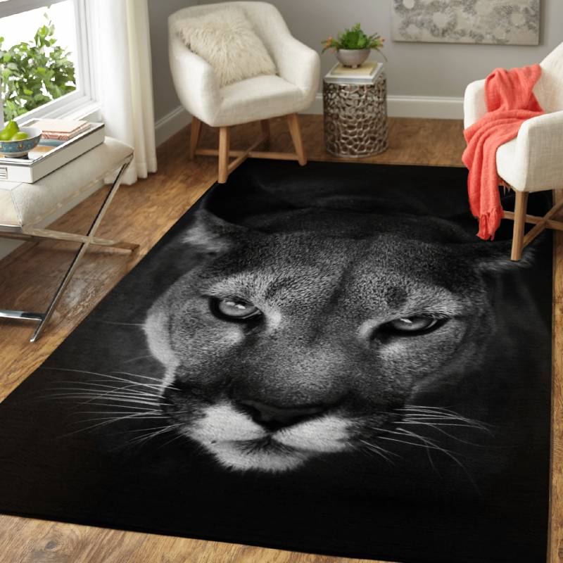 The Cougar silver lion – Animals Wallpapers Area Rug Carpet