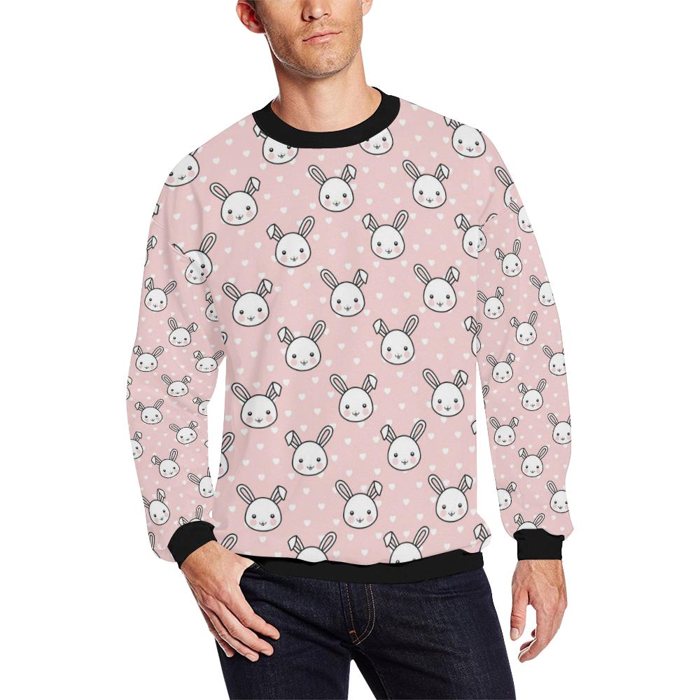 Rabbit Pattern Print Design Rb02 Men Long Sleeve Sweatshirt