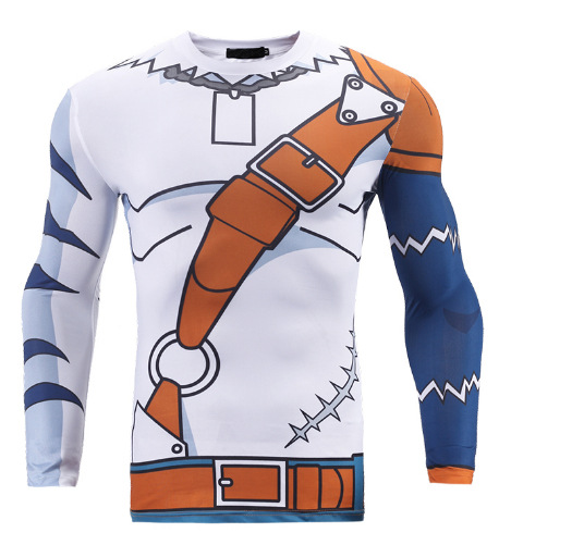 Digimon Weregarurumon Long Sleeves Workout Fitness Compression 3D Shirt