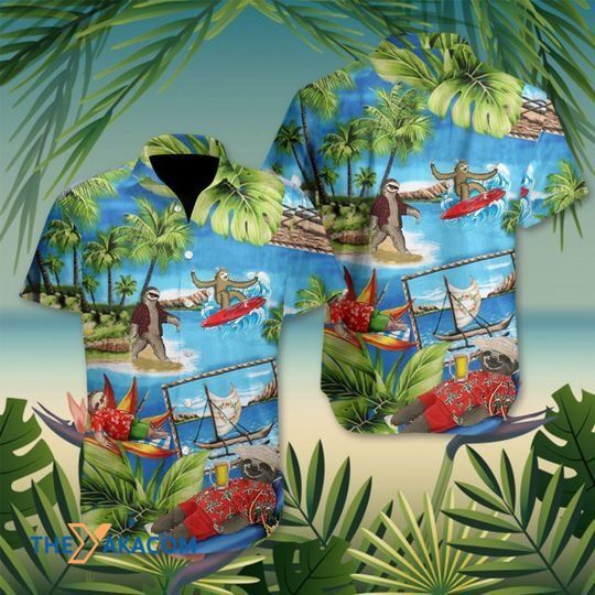 Sloth Tropical Funny Animal Surfing Hot Summer The Best Gift For Animal Lovers Hawaii Hawaiian Shirt