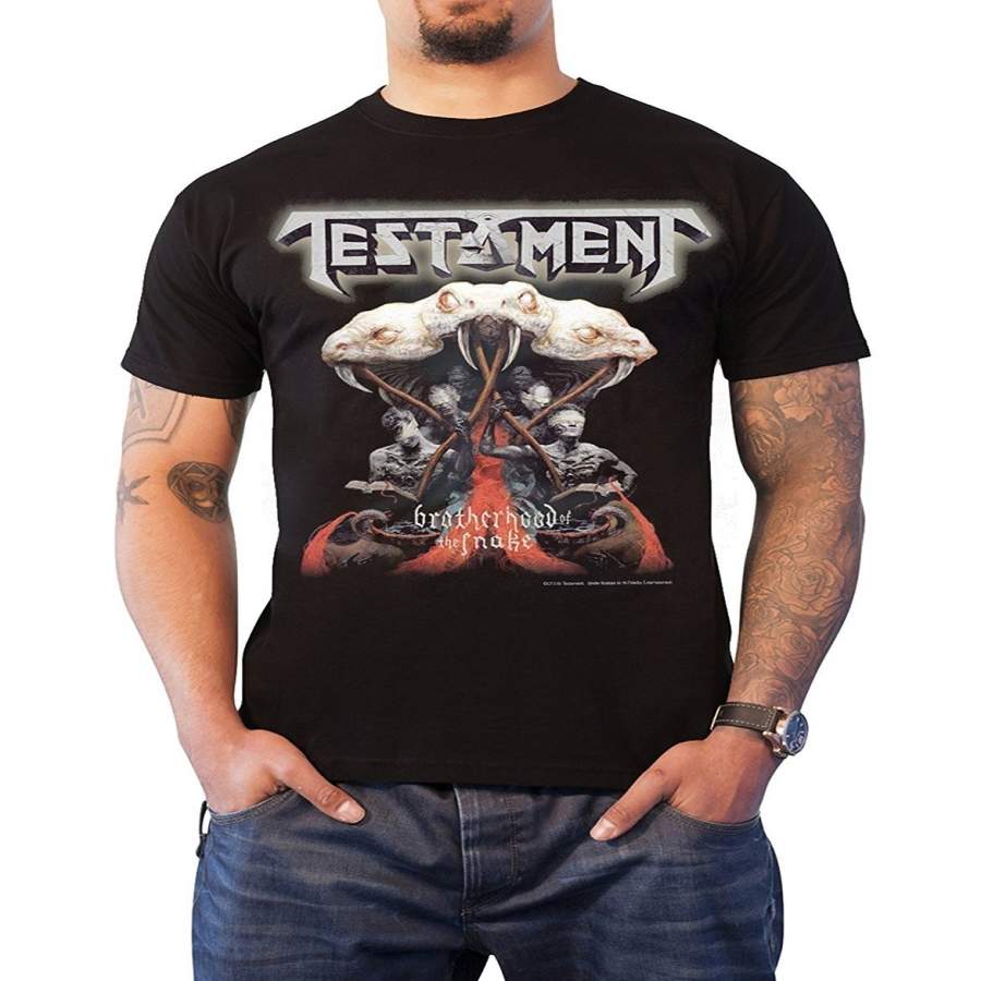 Custom Men’S Summer Fashion T-Shirt Testament T Shirt Brotherhood Of The Snake Mens Black Short Sleeve Funny T Shirts