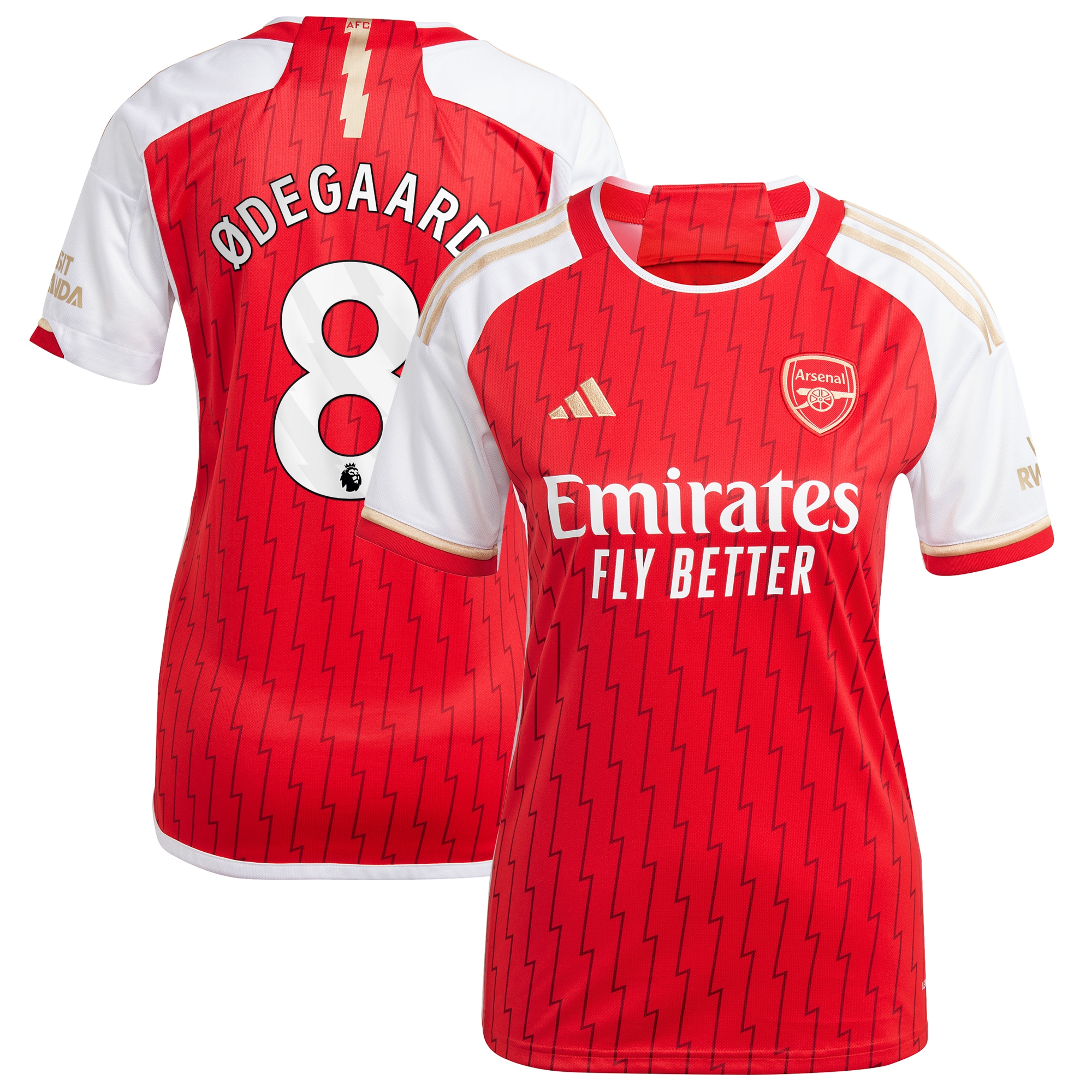 Martin Odegaard Arsenal Women's 2023/24 Home Replica Player Jersey – Red