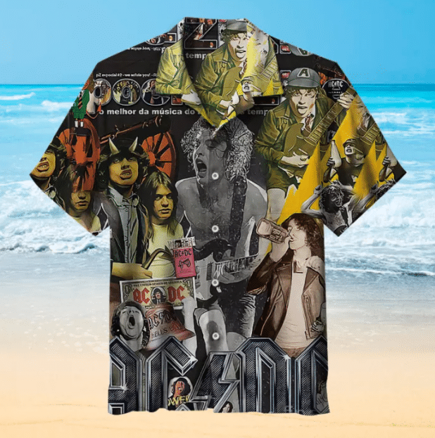 Ac/Dc Band Poster For Man And Woman Print Short Sleeve Hawaiian Shirt G95