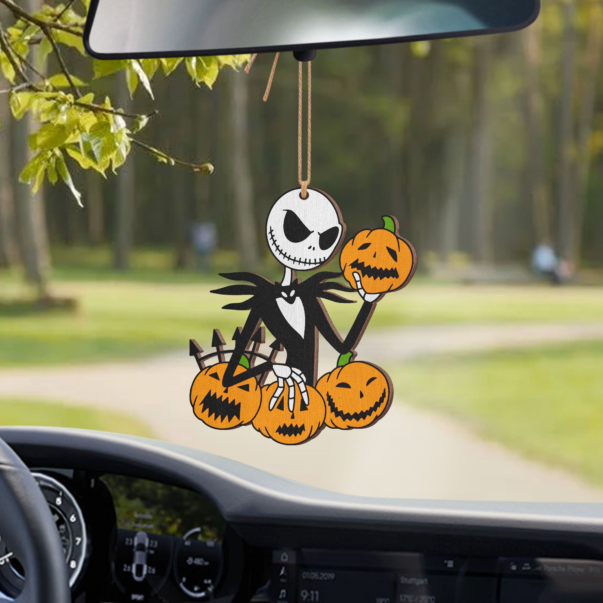 Hlk J Skellington Pumpkin Wooden Ornament