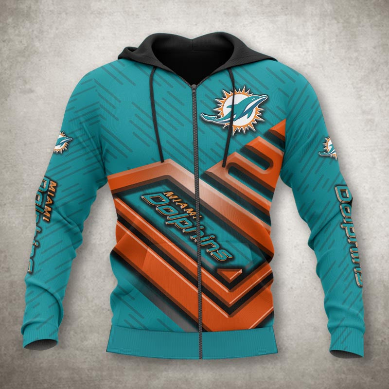 Miami Dolphins Zip Up Hoodies No 1