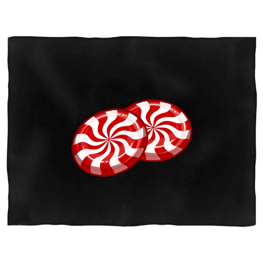 Peppermint Candy Jack Red White Stripes Mint Cane Rock Graphic Blanket