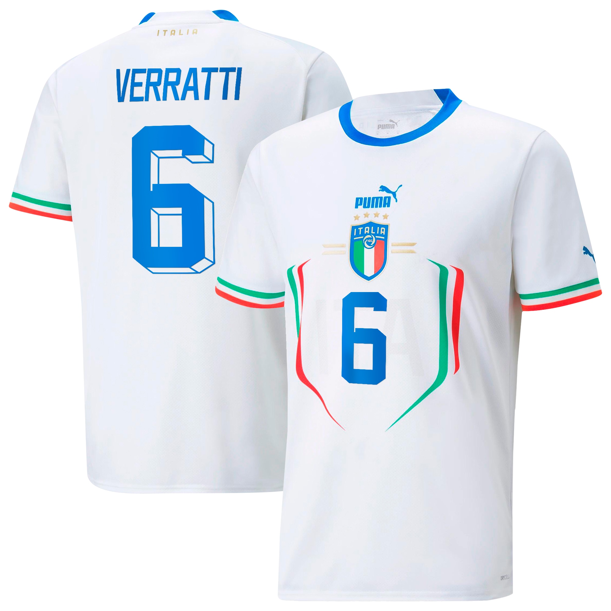 Marco Verratti Italy National Team Youth 2022/23 Away Replica Player Jersey – White