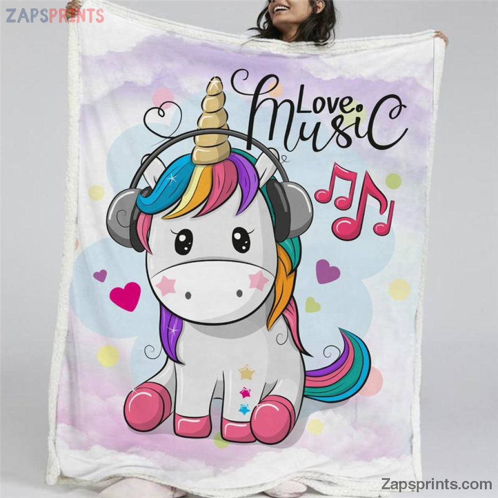 Unicorn Love Music Blanket