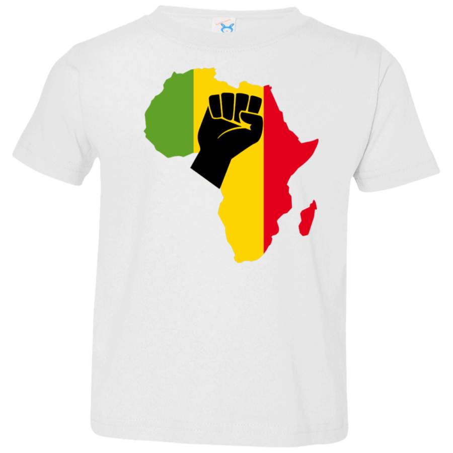 AGR Africa Black Power Africa Map Fist African Toddler Jersey T-Shirt