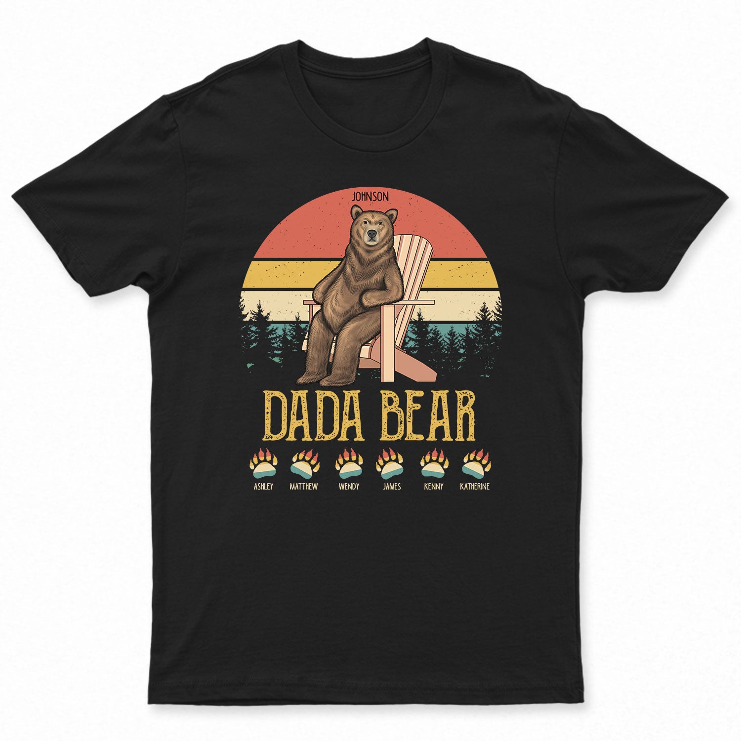 Papa Dada Bear – Gift For Father, Grandpa – Personalized Custom T Shirt