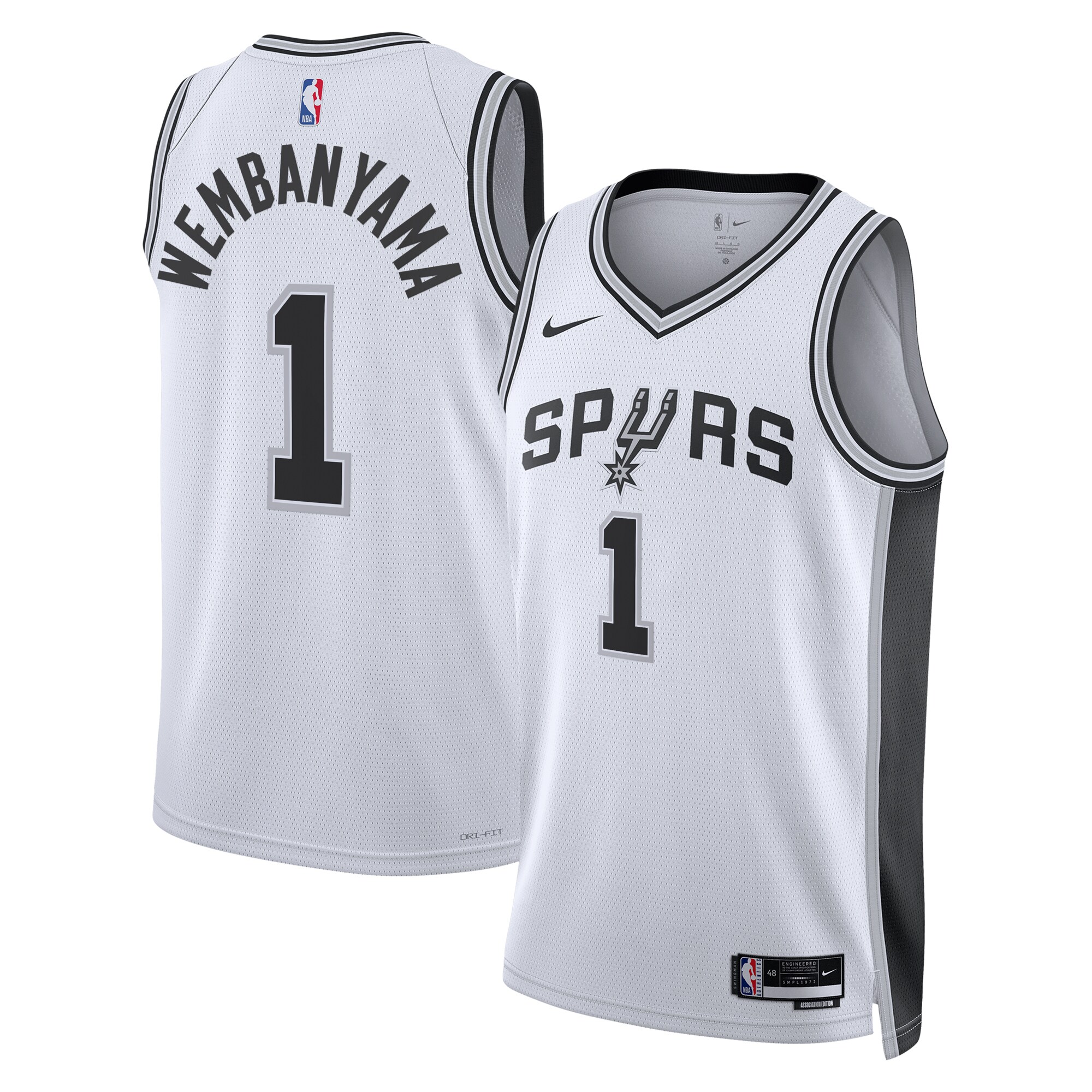 San Antonio Spurs Association Swingman Jersey 2023 NBA Draft First Round Pick – White – Victor Wembanyama – Unisex