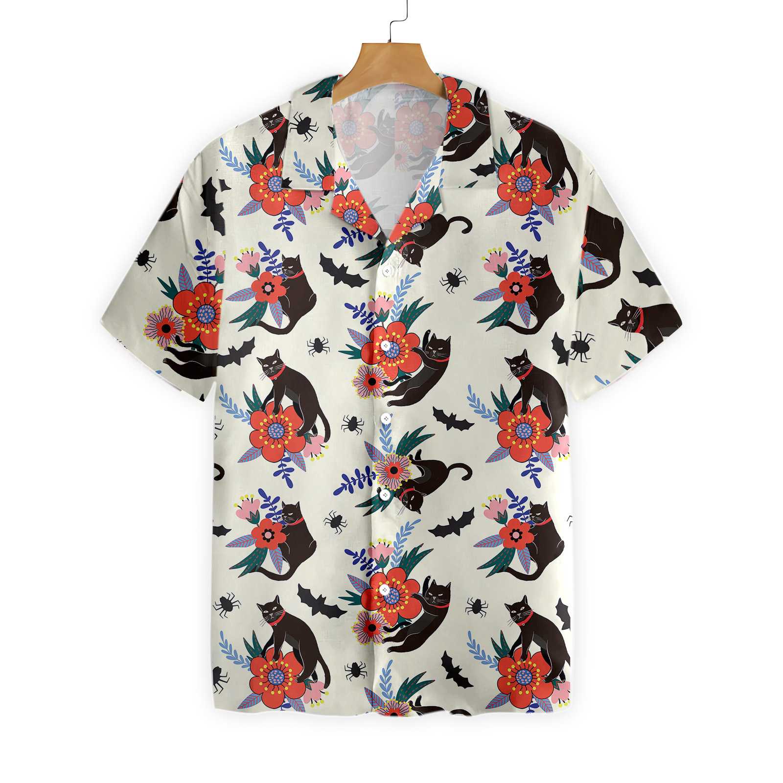 Black Bats And Cats Hawaii Shirt Ha8991