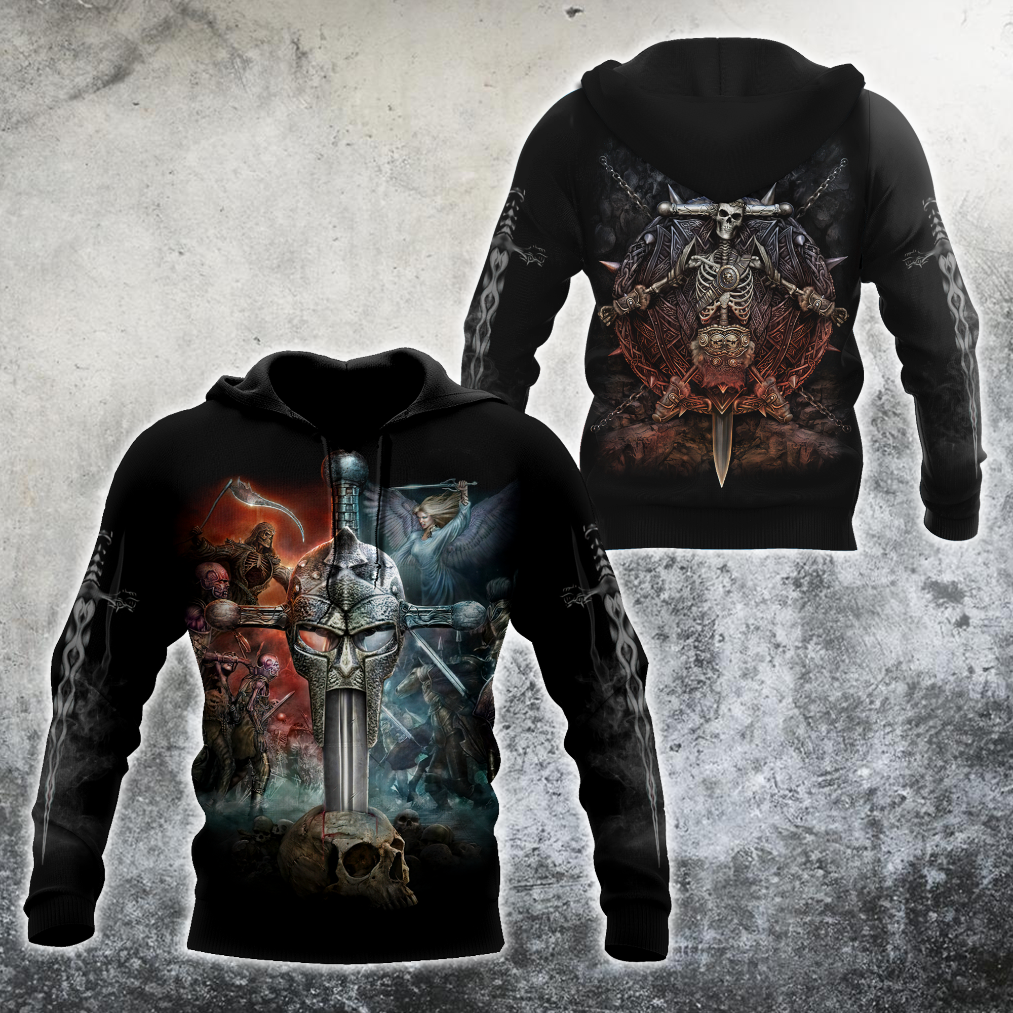 Warrior Skull Hoodie For Men And Women MH27022104