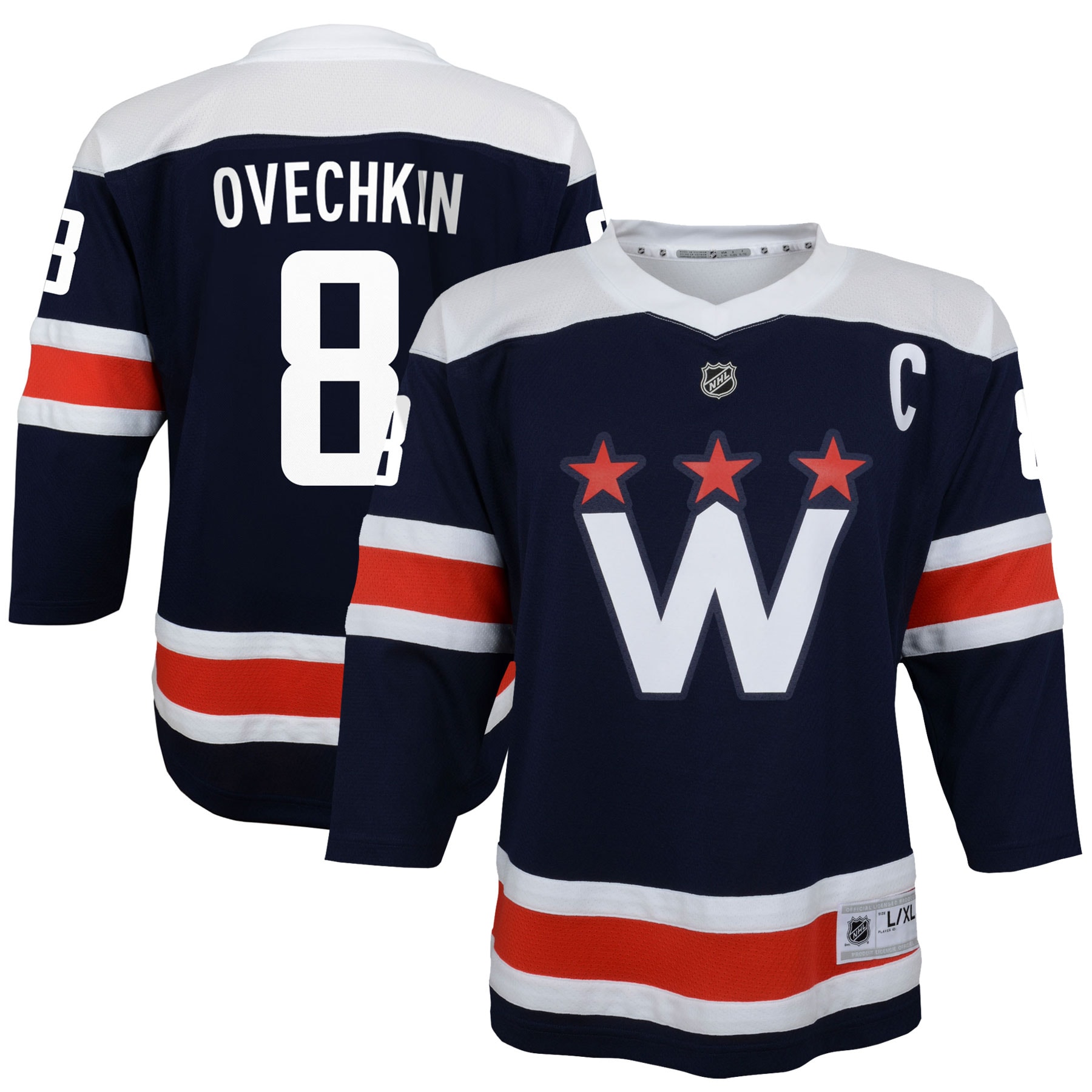 Youth Washington Capitals Alexander Ovechkin Navy 2020/21 Alternate Player Jersey