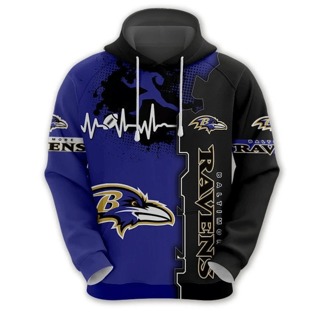 Baltimore Ravens Beating Curve And 65 Unisex 3D Hoodie Gift For Fans